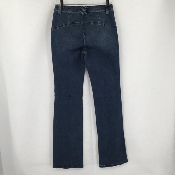 We the Free People Eva lace up boot cut jeans boho Baltic Blue denim new 26 - Picture 6 of 7